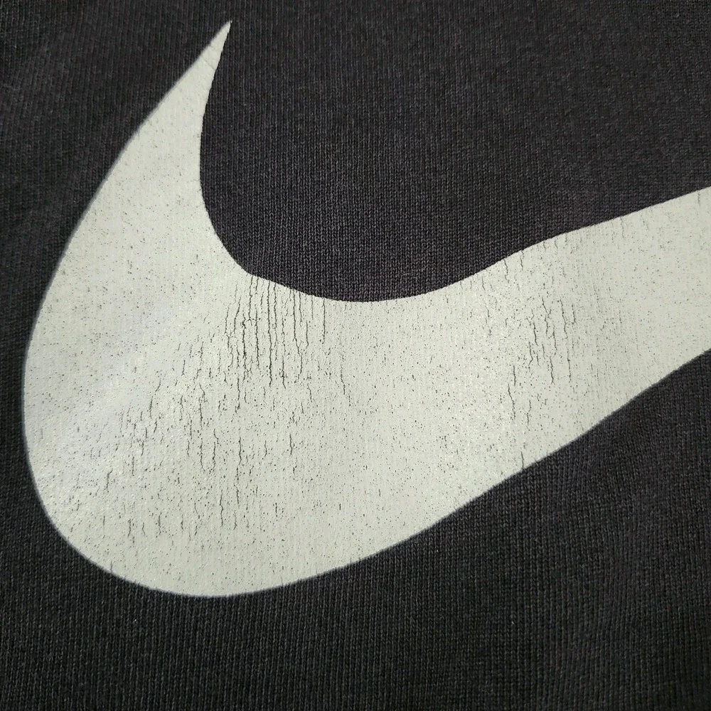 VTG 90s White Tag Nike Hoodie Big Logo Black Size XL